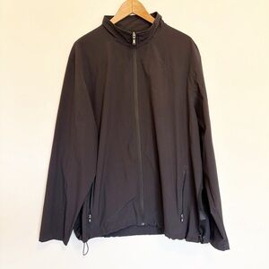 Lands’ End Men’s XL Black Full Zip Jacket Mesh Vents Zippered Pockets Adjustable